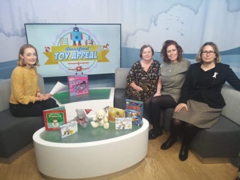 Kelly promoting Dartford Toy Appeal on Kent Messenger TV